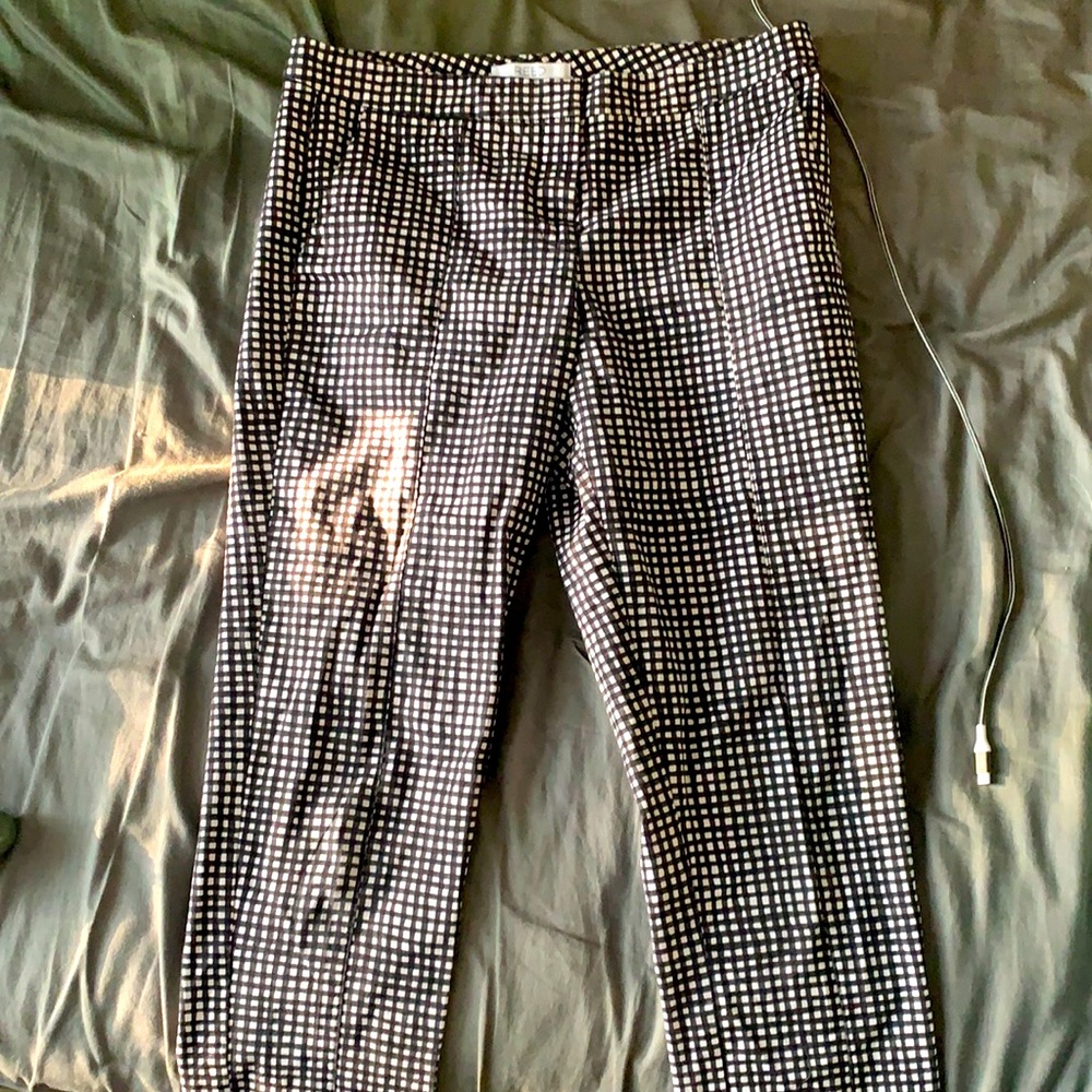 Black and white checker slacks for ladies